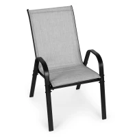 MultiGarden SC-092KD Zahradní židle stohovatelné 2 ks, světle šedé