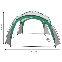 MultiGarden ST-001 Zahradní altán se sklolaminátovou konstrukcí, 3,5 x 3,5 m, zelený