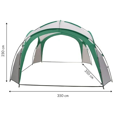 MultiGarden ST-001 Zahradní altán se sklolaminátovou konstrukcí, 3,5 x 3,5 m, zelený
