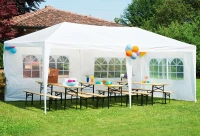 MultiGarden PAW Záhradný párty stan 3 x 6 m, 6 bočných stien, biely