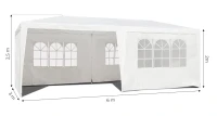 MultiGarden PAW Záhradný párty stan 3 x 6 m, 6 bočných stien, biely