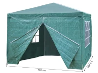 MultiGarden Zahradní altán skládací 3 x 3 x 2,5 m, 4 boční stěny, zelený