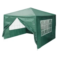 MultiGarden Zahradní altán skládací 3 x 3 x 2,5 m, 4 boční stěny, zelený