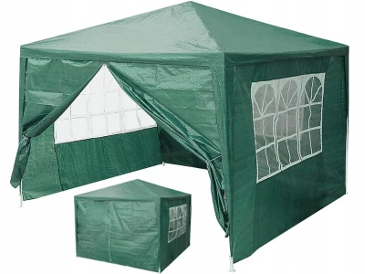 MultiGarden Zahradní altán skládací 3 x 3 x 2,5 m, 4 boční stěny, zelený