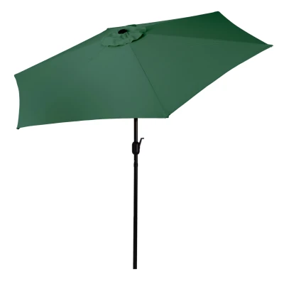 MultiGarden SL-UM003C Záhradný slnečník, sklopný s kľukou, 270 cm, zelený