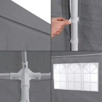MultiGarden PAW Zahradní párty stan 3 x 6 m, 6 bočních stěn, šedý