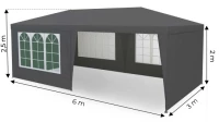 MultiGarden PAW Zahradní párty stan 3 x 6 m, 6 bočních stěn, šedý