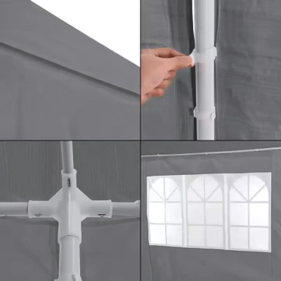 MultiGarden PAW Zahradní párty stan 3 x 6 m, 6 bočních stěn, šedý