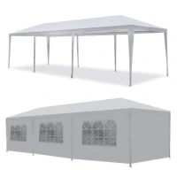 MultiGarden PAW Záhradný párty stan 3 x 9 m, 8 bočných stien, biely