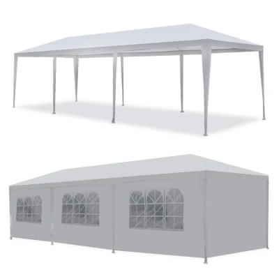 MultiGarden PAW Záhradný párty stan 3 x 9 m, 8 bočných stien, biely
