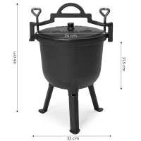 MultiGarden EVK8L Liatinový smaltovaný kotlík 8 l so stojanom