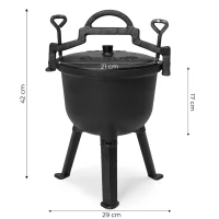 MultiGarden EVK5L Liatinový smaltovaný kotlík 5 l so stojanom