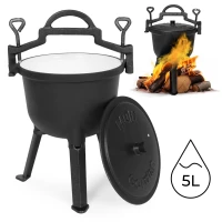 MultiGarden EVK5L Liatinový smaltovaný kotlík 5 l so stojanom