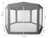 MultiGarden PAW Záhradný stan 2 x 2 x 2 m s sieťou proti komárom, sivý