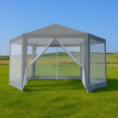 MultiGarden PAW Záhradný stan 2 x 2 x 2 m s sieťou proti komárom, sivý