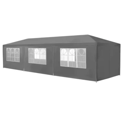 MultiGarden PAW Zahradní párty stan 3 x 9 m, 8 bočních stěn, šedý