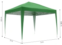MultiGarden PAW-3X3-A-GR Zahradní pop-up stan 3 x 3 m, zelený