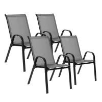 MultiGarden SC-092KD Zahradní židle stohovatelné 4 ks, šedé