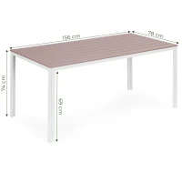 MultiGarden SAK-156-3-5 Záhradný stôl 156 x 78 cm, polywood, béžovo-biely