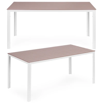 MultiGarden SAK-156-3-5 Záhradný stôl 156 x 78 cm, polywood, béžovo-biely