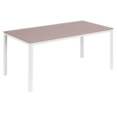 MultiGarden SAK-156-3-5 Záhradný stôl 156 x 78 cm, polywood, béžovo-biely