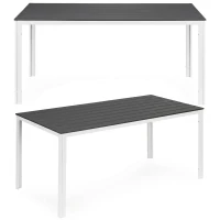 MultiGarden SAK-156 Záhradný stôl pre 6 osôb 156 x 78 cm, polywood, šedo-biely