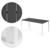MultiGarden SAK-156 Záhradný stôl pre 6 osôb 156 x 78 cm, polywood, šedo-biely