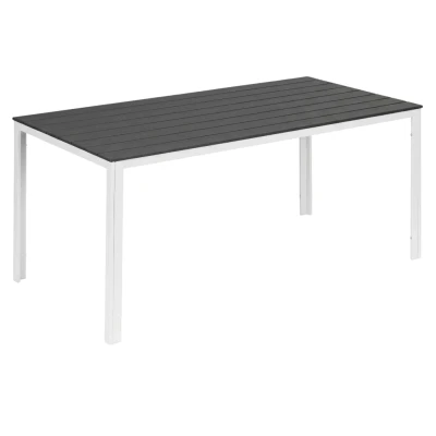 MultiGarden SAK-156 Záhradný stôl pre 6 osôb 156 x 78 cm, polywood, šedo-biely