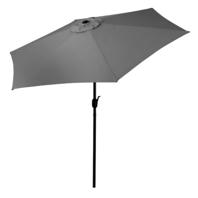 MultiGarden SL-UM003C Záhradný slnečník, sklopný s kľukou, 270 cm, sivý