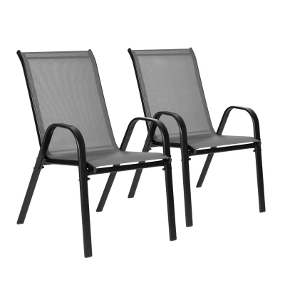 MultiGarden SC-092KD Zahradní židle stohovatelné 2 ks, šedé