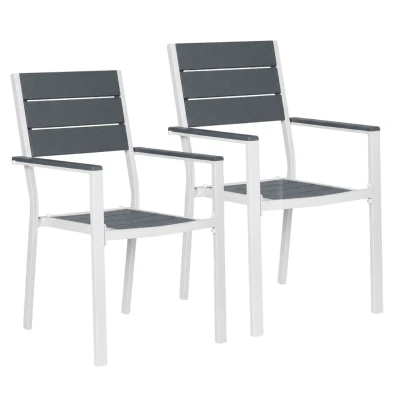 MultiGarden YC-051KD Sada zahradních židlí HDPE/ocel, 2 ks, šedobílé