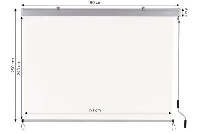 MultiGarden AW-038 Vertikálna výsuvná markíza s kľučkou 250 x 180 cm, béžová