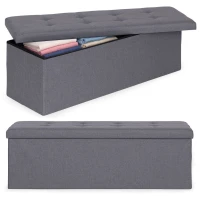 ModernHome TH-PO-7-4 Taburet s úložným priestorom 111 x 38 cm, svetlosivý