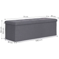 ModernHome TH-PO-7-4 Taburet s úložným priestorom 111 x 38 cm, svetlosivý