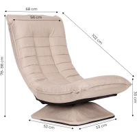 ModernHome TH-CL-3 Polohovateľné relaxačné kreslo, otočné, béžové