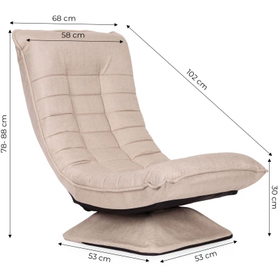 ModernHome TH-CL-3 Polohovateľné relaxačné kreslo, otočné, béžové