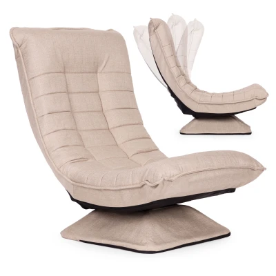 ModernHome TH-CL-3 Polohovateľné relaxačné kreslo, otočné, béžové