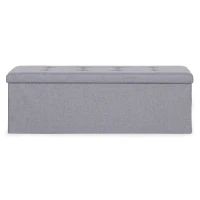 ModernHome TH-PO-6-4 Čalúnený taburet s úložným priestorom 111 x 38 cm, svetlošedý