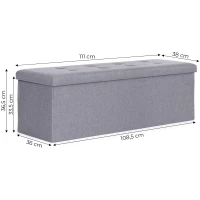 ModernHome TH-PO-6-4 Čalúnený taburet s úložným priestorom 111 x 38 cm, svetlošedý