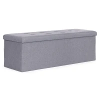ModernHome TH-PO-6-4 Čalúnený taburet s úložným priestorom 111 x 38 cm, svetlošedý