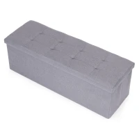 ModernHome TH-PO-6-4 Čalúnený taburet s úložným priestorom 111 x 38 cm, svetlošedý
