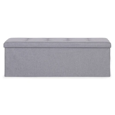 ModernHome TH-PO-6-4 Čalúnený taburet s úložným priestorom 111 x 38 cm, svetlošedý