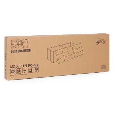ModernHome TH-PO-6-4 Čalúnený taburet s úložným priestorom 111 x 38 cm, svetlošedý