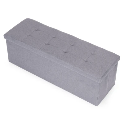 ModernHome TH-PO-6-4 Čalúnený taburet s úložným priestorom 111 x 38 cm, svetlošedý