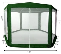 MultiGarden PAW Zahradní stan 2 x 2 x 2 m s moskytiérou, zelený