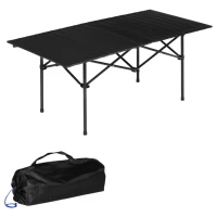MultiGarden XLP150-120-1 Skládací kempingový stůl 120 x 55 cm s taškou, černý