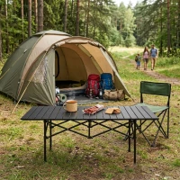 MultiGarden XLP150-120-1 Skládací kempingový stůl 120 x 55 cm s taškou, černý