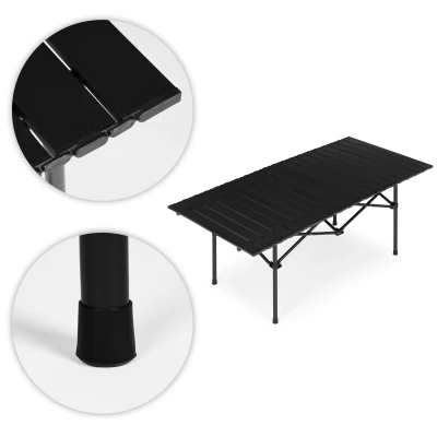 MultiGarden XLP150-120-1 Skládací kempingový stůl 120 x 55 cm s taškou, černý