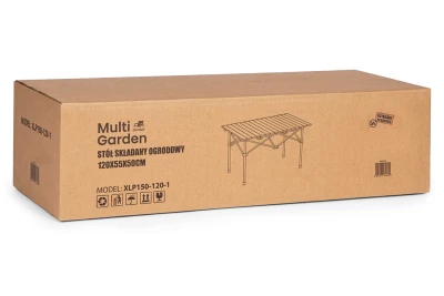 MultiGarden XLP150-120-1 Skládací kempingový stůl 120 x 55 cm s taškou, černý