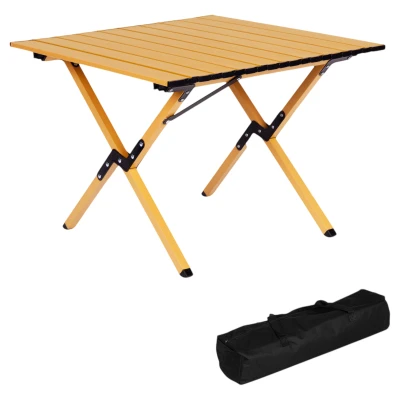 MultiGarden XLP130-12-2 Skládací kempingový stůl 60 x 60 cm s taškou, žlutý